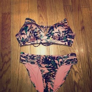 Coral Floral Bikini Set